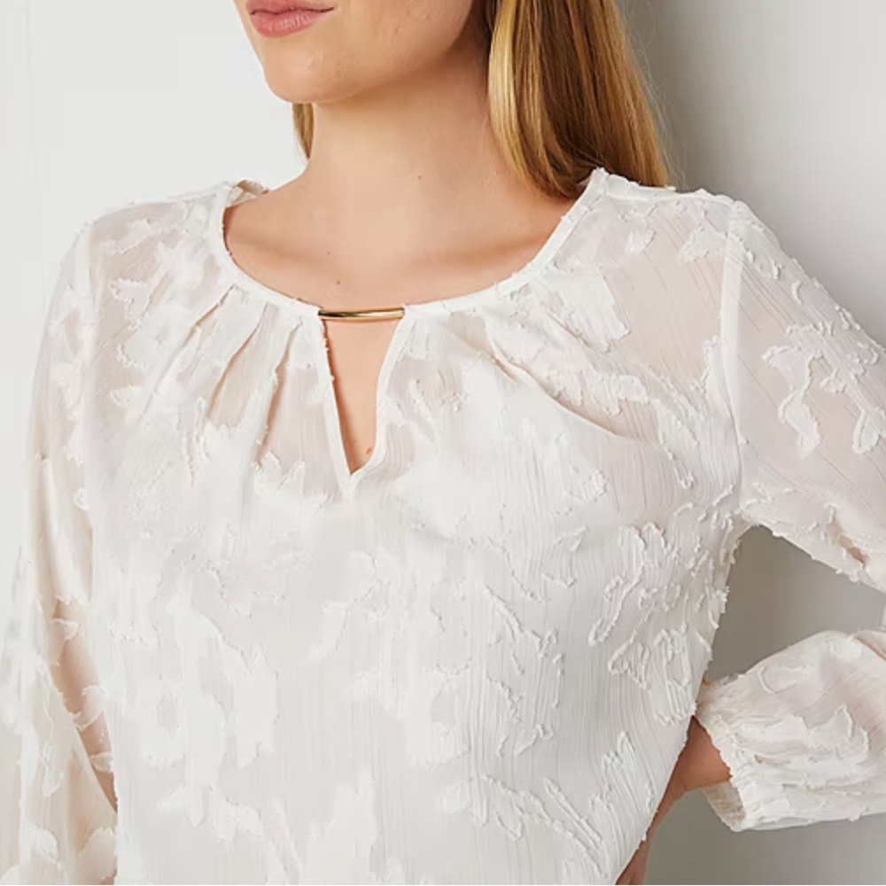 Liz Claiborne Sheer Blouse, & Cami Crema PS